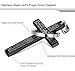 FIBO STEEL Stainless Steel Mens Womens Cross Necklace Bible Pendant, 24 inches Black