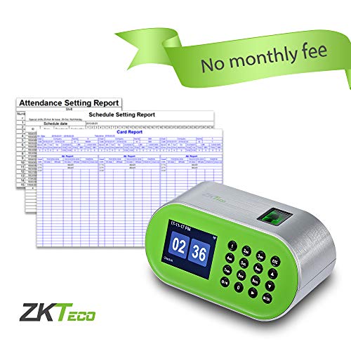 ZKTeco Desktop Fingerprint Time Clock Biometric Attendance Machine System Employee Recorder for Small Business No Installation Need