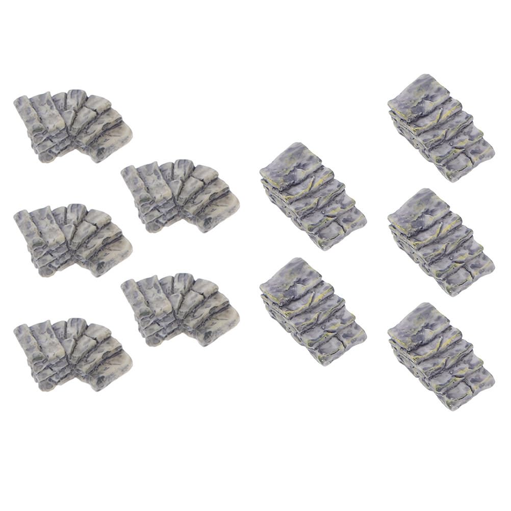 Abaodam 10Pcs stair ornaments fish decorations for tank fish tank decoration fairy garden moss stone step model mini stone steps Path Fairy Garden s Mini Resin small