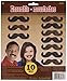amscan 391634 High Riding Western Party Fabric Mustache, 3, 10 Ct., black/brown
