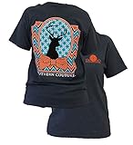 Southern Couture Women's Preppy Deer Head Short-Sleeve Tee Shirt