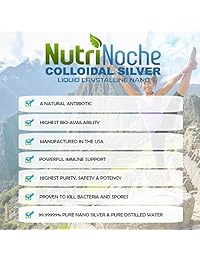 NutriNoche Coloidal Silver Mineral Liquid Suplemento – Daily Immune System Support – Colloidal Nano Silver 30 PPM, 8 onzas, 1
