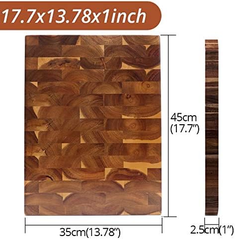 NTMD Chopping board cutting boards kitchen meat Chopping board,EXTRA LARGE Cutting Board, Rectangle End Grain Butcher Block, Kitchen Chopping Boards, Acacia Wood, 18 x 12 x 1.4 Inch