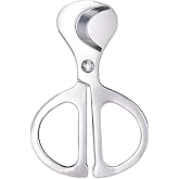 Cigar Scissors Cutter,Stainless Steel Guillotine Double Blade Straight Cut | 3.75" x 2.5", 1.4 oz,Ergonomic Round Handle,Comfortable Grip,Handshake Opening,Pocket-Size Portable,Cigar Accessory
