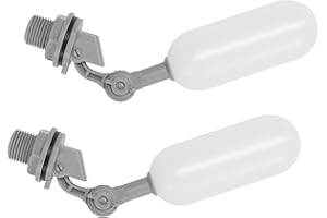 GOVALVE PVC Float Ball Valve - 1/2 Inch Mini Plastic Water Float Ball Valve with Adjustable Arm for Water Level Control to Water Tank (Pack of 2)