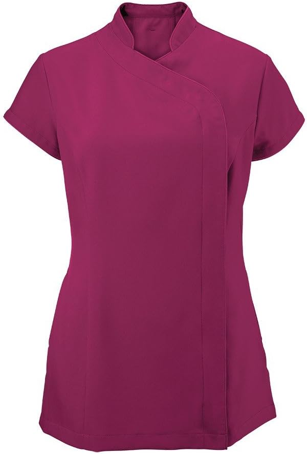 Workwear World WW195 Ladies Easycare Wrap Over Beauty Salon & Spa Tunic - Raspberry