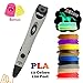3D Pen with PLA Filament Refills - Dikale 07A【Newest Version】3D Doodler Drawing Printing Printer Pen Bonus 12 Colors 120 Feet PLA 250 Stencil eBook for Kids Adults Arts Crafts Model DIY, Non-Clogging