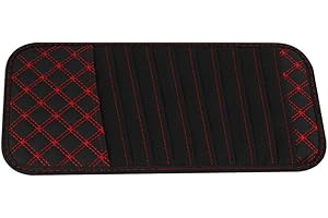 idain CD Visor Organizer for Car 12 Pocket CD Visor Holder Car CD DVD Holder Disc PU Leather Storage Case Red