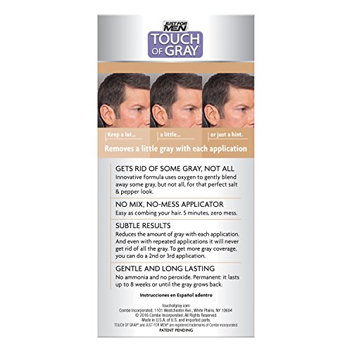 Touch of Gray Men's Hair Color, Light Brown (Pack of 3)
