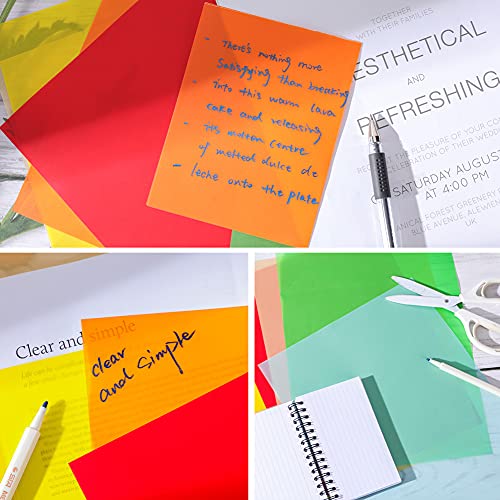 VGOODALL 60 Blätter Farbige Transparentpapiere, 10 Farben A4 Pergamentpapier mit weiß Halftransparentpapier zum Basteln Scrapbooking Kartengestaltung Dekorieren Skizzen