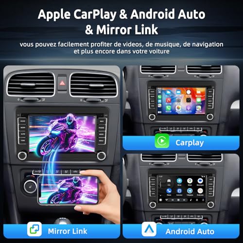 ESSGOO [4+64G] Car Radio VW Golf 5/6 — CarPlay/Android Auto Wireless, DSP | Golf 5/6, Passat B6/B7, Polo 5, Touran, Tiguan, Caddy, T5 Android 15, DSP 15 bands Plug & Play, Canbus included