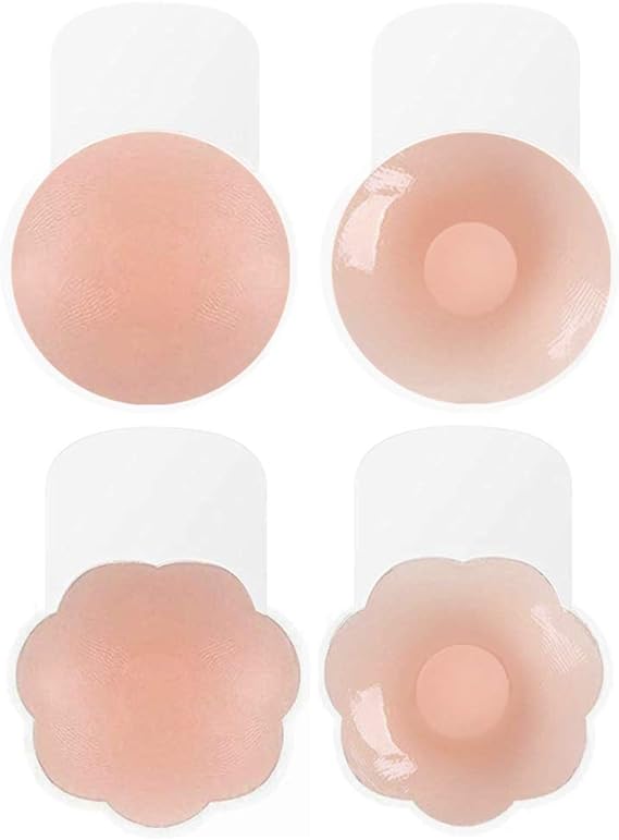2 Pairs Lifting Nipple Covers Breast Petals Reusable Adhesive Silicone