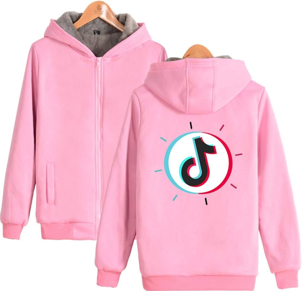 Winter Plush Coat TIK TOK Boy Girl Oversize Furry Hoodie Stretch