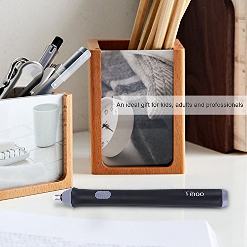 WLIVE Electric Eraser Kit - Portable Rubber Eraser with 22 Eraser Refills, Auto Pencil Eraser for Artist Drawing, Painting, Sketching, Drafting, Architectural P (Black)
