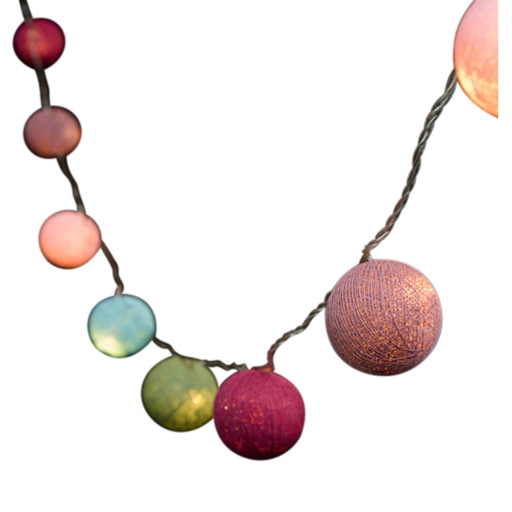 Blaze On Ambient Ball Fairy Lights (Metro Portobello) – 20 Warm White LED Lights – Hand–Spun Cotton Balls – USB Powered and Includes UK 3–Pin USB Adapter – Indoor Decorative String Lights