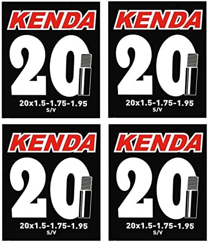 Kenda Bicycle Inner Tube 20 inch X 1.5-1.75-1.95 Schrader Valve (4)