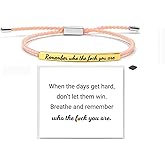 LIU JUN Let Them Bracelet for Women, Adjustable Braided Stainless Steel Engraving Inspirational Let Them Bracelet Gifts Jewelry