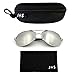 J+S Premium Military Style Classic Aviator Sunglasses, Polarized, 100% UV protection for Men Women (Medium - Silver Frame/Silver Mirror Lens)