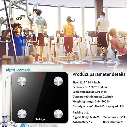 Body Fat Scale,Scales for Body Weight,Weight Scales for People Bathroom Scales digital weight,Body Fat Rate/Weigh/Bone Mass/Muscle Mass,Health Management Through APP via Bluetooth