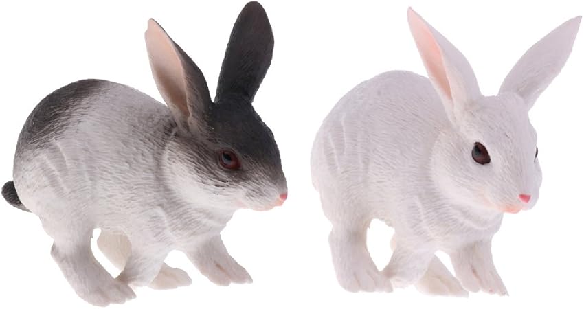 Amazon Toygogo 2ピースリアルシミュレーションファーム動物園ウサギうさぎウサギペット動物モデル置物子供フィギュア科学自然おもちゃ家の装飾 おもちゃ雑貨 おもちゃ