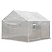 Outsunny 10' x 9.5' x 8' Outdoor Walk-in Tunnel Greenhouse with 5 Roll-Up Windows, Zippered Door, & Weather Cover