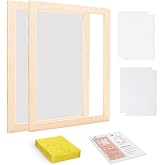 Worown A4 Wooden Paper Making Screen Kit, Paper Making Frames, Mould and Deckle for DIY Crafts (12 x 8 Inch)