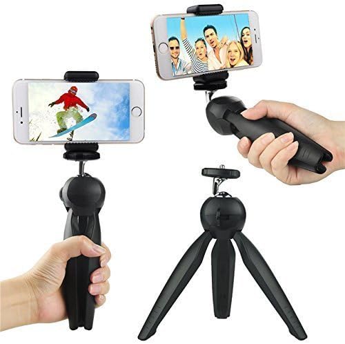 Shopizone® Yunteng YT-228 360 Degree Portable Tripod Selfie Stick for Digital Camera Mini Tripod Mount for Phone & Camera Digital Equipment Mini Tripod Stand Tripod Mobile Holder Tripod Mount - Black