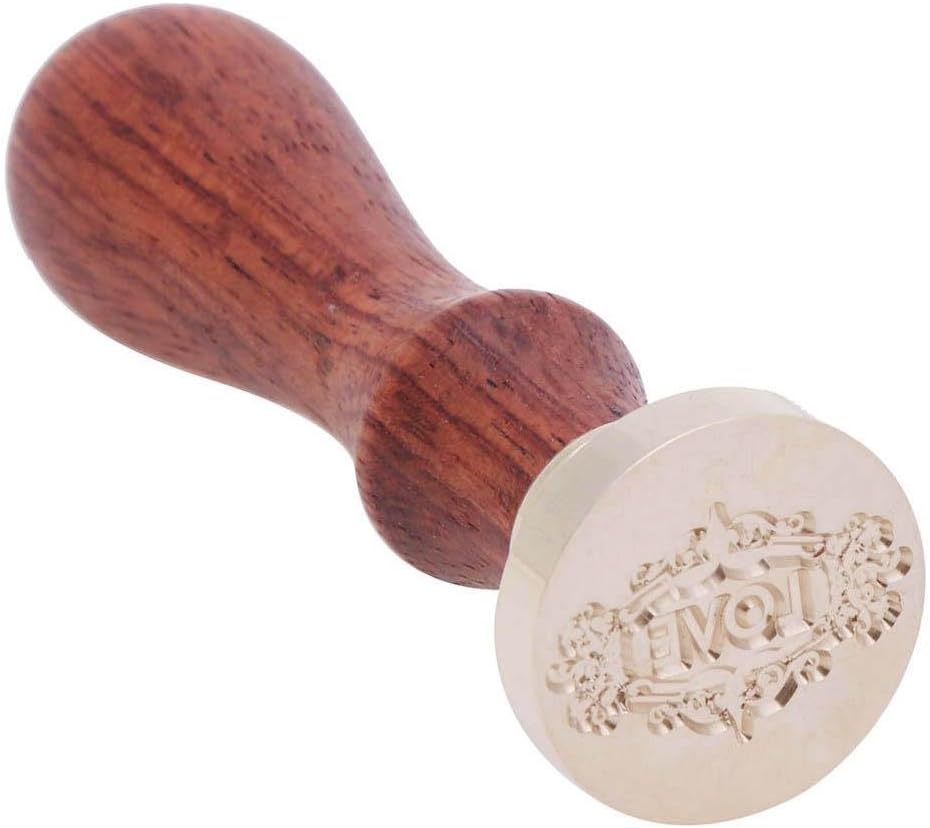 seawang Love Series Retro Wood Handle Sealing Wax Documents Custom Stamp Seal(W14)