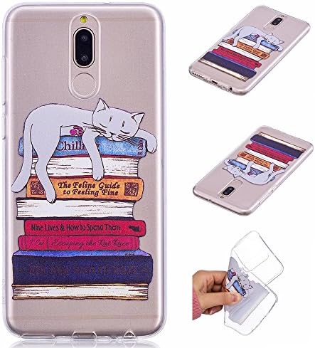 IJIA Case for Huawei Mate 10 Lite (5.9") - Transparent Lazy Cat Clear TPU Soft Silicone Phone Back Protection Bumper Fashion Skin back Shell Case Cover