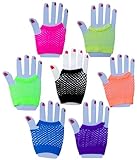 ColorYourLife 14 Pairs Fingerless Fishnet Wrist Gloves in Retail Packaging