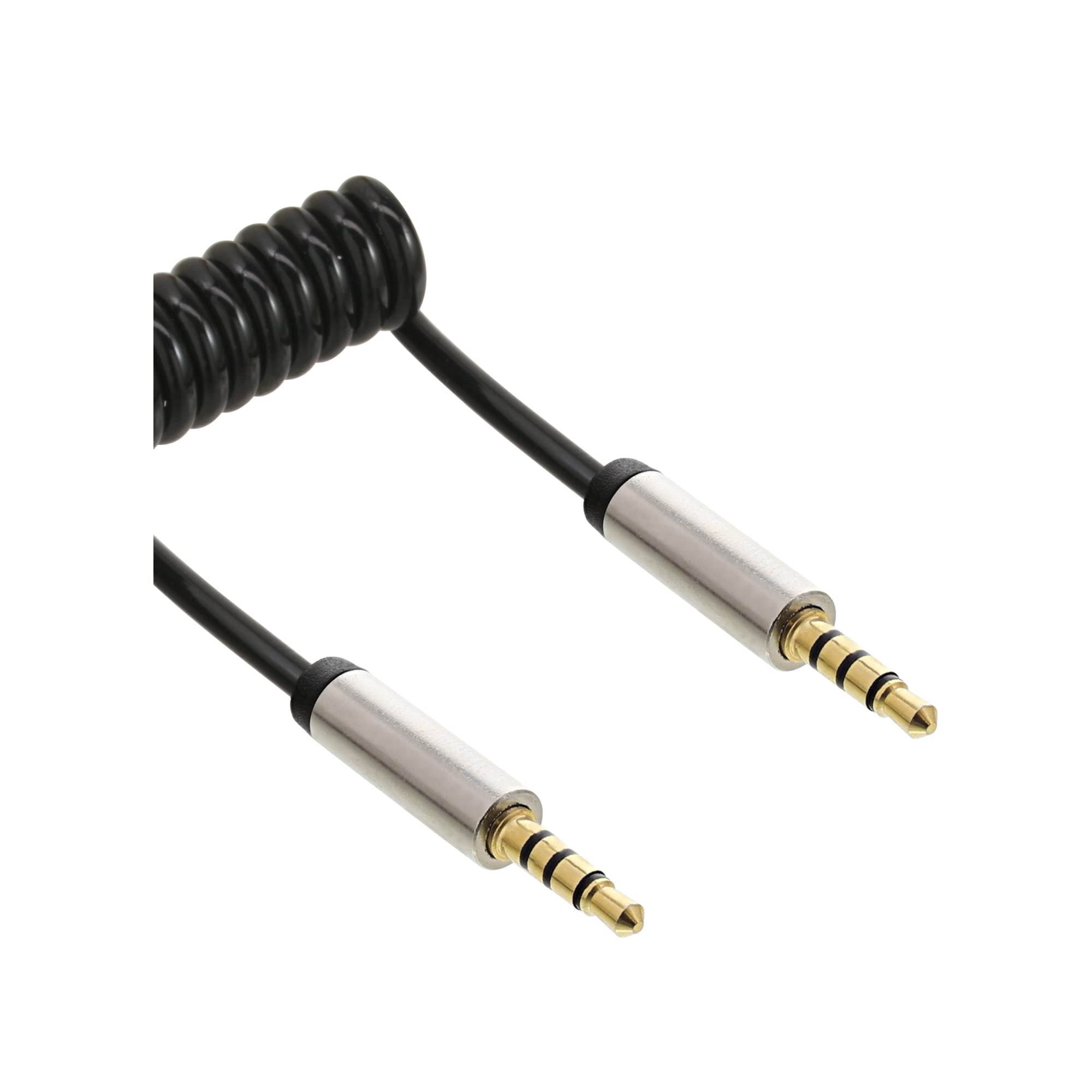 InLine 99272 Slim Audio Spiral Cable Jack 3.5 mm ST/ST, 4-Pin Stereo 2 m