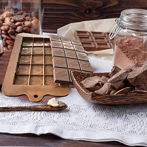 image for KITCHENATICS Leaf and Funny Emojis Silicone Candy and Chocolate Bar Mo