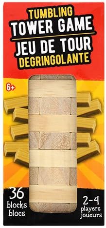 Greenbrier InternationalTumble Tower Stacking Wood Block Games, 4.25 in.