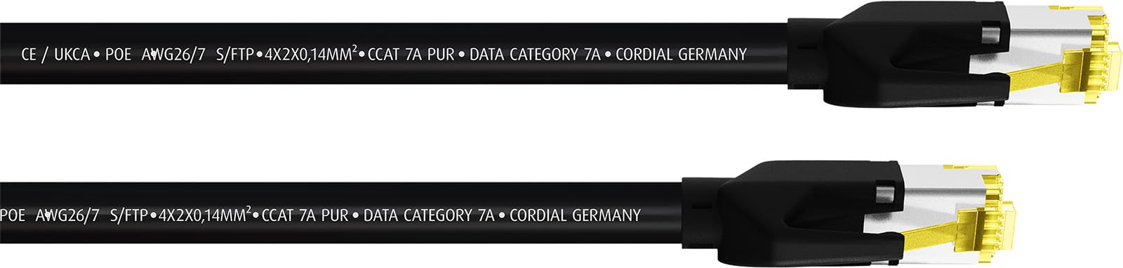 CORDIAL - Cat7A RJ45 network cable 10 m, HIROSE plug - ECL CSE10HH7A-PUR
