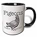 3dRose Pigeons make me happy Mug, 1 Count (Pack of 1), Black