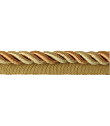 DecoPro Cordone Decorativo Con Flangia Oro, Blu E Bianco – Noblesse Collection Per Cuscini E Tende (Venduto Al Metro)