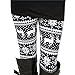 Ensasa Womens Autumn Winter Snowflake Graphic Printed Stretchy Leggings Pants, Black White Reindeer Large