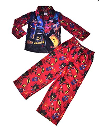 Lego DC Super Heroes Batman Superman Boy 2 Piece Long Sleeve Button Up Coat Pajama Set (6)
