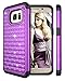 S7 Edge Case, Galaxy S7 Edge Case, Style4U Studded Rhinestone Crystal Bling Hybrid Armor Case Cover for Samsung Galaxy S7 Edge with 1 Style4U Stylus [Purple/Black]