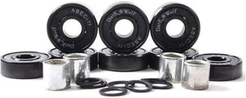 Dark Wolf ABEC-11 Ceramic Skateboard Bearings / Set of 8 / Spacers & Washers The Best Bearings GUARANTEED.