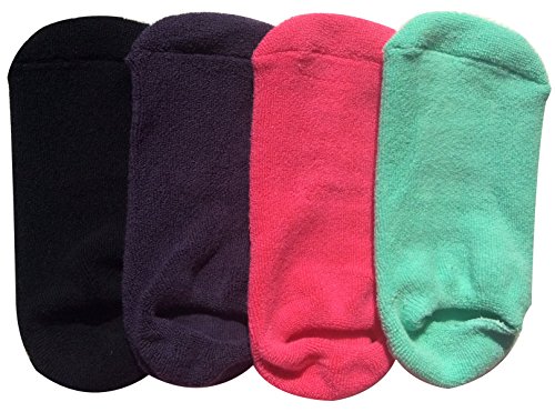Lantee Non Slip Socks - Casual Floor Hospital Socks with Grips Cotton for Women, Pack of 4
