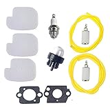 PODOY 530095646 530069247 Air & Fuel Filter with Fuel Line Spark Plug Gasket Primer Bulb for Poulan Cahinsaw Parts P3314 P3416 P3816 P4018 PP3416 PP3516 PP3816 PP4018 PP4218 PPB3416
