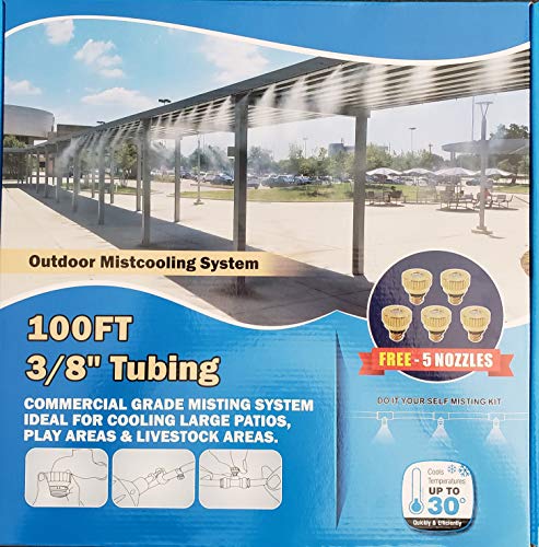 Hydrobreeze Outdoor Mistcooling System- 100 ft 3/8 Beige Tubing - 25 Misting Nozzles