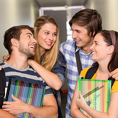 Zipper Mesh Pouch, 6 Pcs 6 Colors 9.8''x 7" Pencil Pen Document Bag Zipper File Bags Storage Pouch for Travel Cosmetics Makeup, Offices Supplies, Travel Accessories - Thumbnail 6