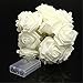 KINGSO 20 LED Battery Operated Rose Flower String Lights Wedding Garden Christmas Decor (White)