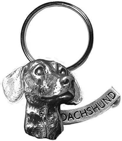 Precious Breeds Lg. Antique Pewter Dachshund Key Chain