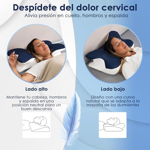 Neck and Neck Pillow, Memory Foam Pillow, Cervical Pillow, Ergonomic Pillow, Orthopedic Pillow, Anti-Snoring Pillow for Side Sleepers, Back and Mouth Down