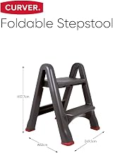 Curver Two Step Folding Stool Ladder Max Load 150kg Compact Storage Kitchen view 3