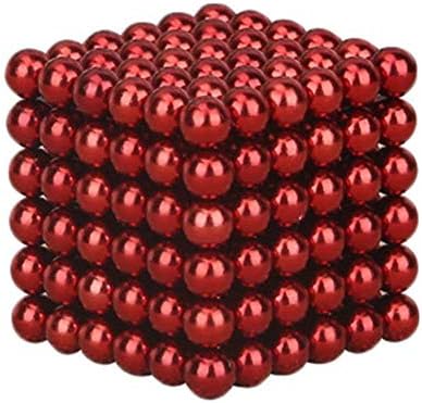 truwire Magnet Balls 5mm Set (216 pcs ) Original Buildable Magnet Sculpture Stress Relief Intelligence Development and Desk Toy for Kids and Adults Puzzle Magic Ball DIY Educational Toys Silver (Red)