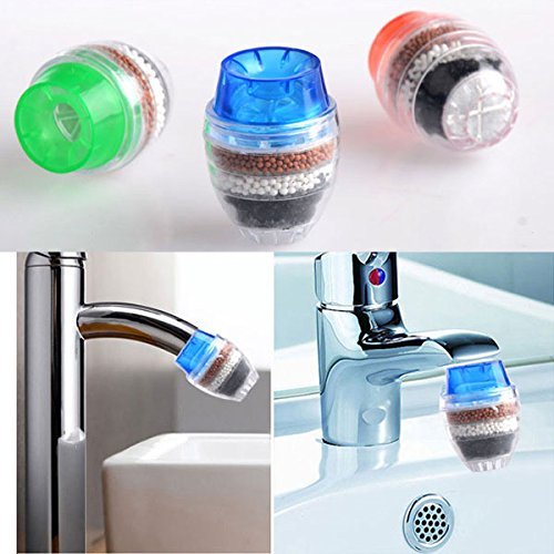 Kitchen Water Purifier,ASDOMO Coconut Carbon Water Filter Faucet Tap Purifier Home Random Color 1PCS